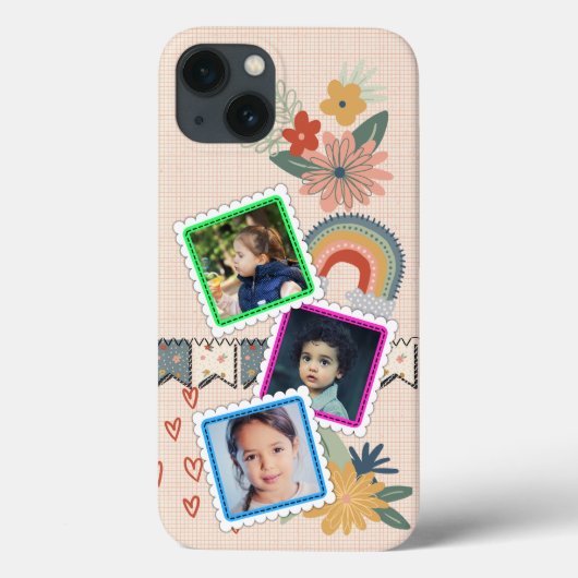 Coques Case-Mate iPhone Arc-en-ciel joyeux, fleurs, coeurs & drapeaux pers (Verso)