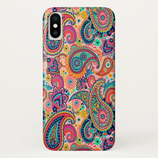 Coques Case-Mate iPhone Arc-en-ciel lumineux Paisley (Dos)