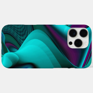 Coques iPhone 16 Pro Max Arc-en-ciel métallique Abstrait futuriste
