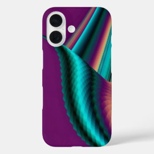 Coques iPhone 16 Arc-en-ciel métallique Abstrait futuriste