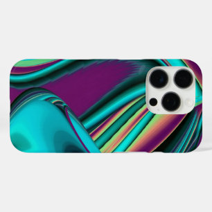 Coques iPhone 16 Pro Arc-en-ciel métallique Abstrait futuriste