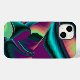 Coque Pour iPhone 14 Arc-en-ciel métallique Abstrait futuriste