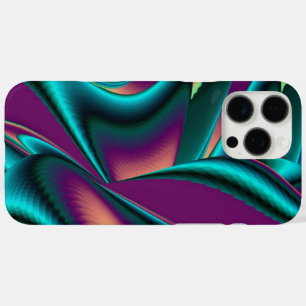 Coques iPhone 16 Pro Max Arc-en-ciel métallique Abstrait futuriste
