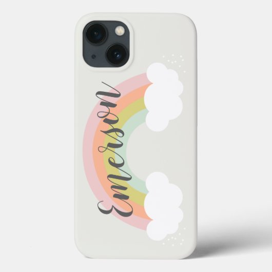 Coques Case-Mate iPhone Arc-en-ciel pastel nuage mignon moderne (Verso)