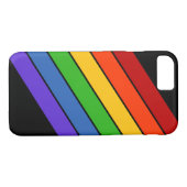 Coques Case-Mate iPhone Arc-en-ciel rayures Diagonal Noir (Dos (Horizontal))