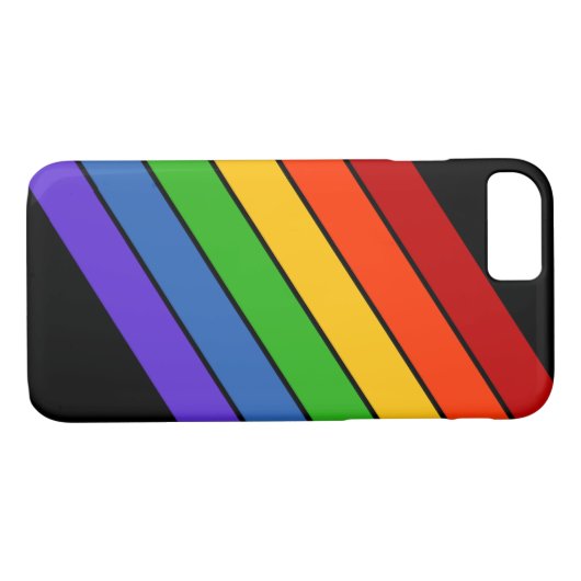 Coques Case-Mate iPhone Arc-en-ciel rayures Diagonal Noir (Dos (Horizontal))