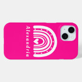 Coques Case-Mate iPhone Arc-en-ciel rose chaud personnalisé (Verso (horizontal))