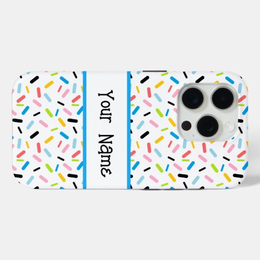 Coques Case-Mate iPhone Arc en ciel Sprinkles Queer Pride Drapeau (Verso (horizontal))