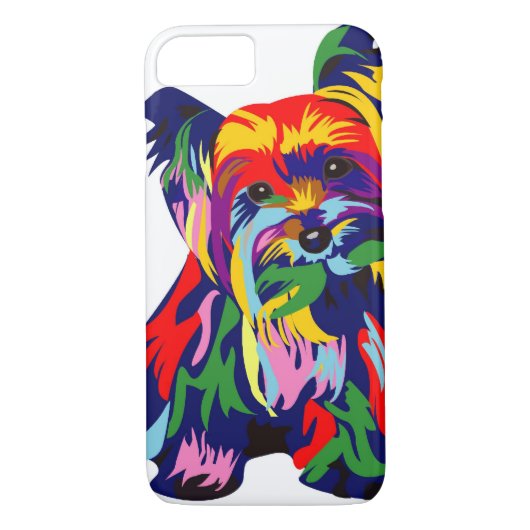 Coques Case-Mate iPhone Arc-en-ciel Yorkie d'amusement (Dos)