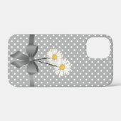Coques Case-Mate iPhone arc gris et marguerites sur pois (Verso (horizontal))