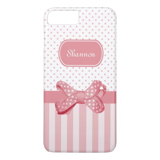 Coques Case-Mate iPhone Arc mignon de point de polka de rayures Girly de (Dos)