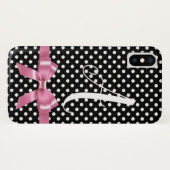 Coques Case-Mate iPhone Arc pois noir blanc personnaliser l'alphabet (Dos (Horizontal))