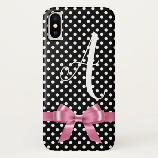 Coques Case-Mate iPhone Arc pois noir blanc personnaliser l'alphabet (Dos)