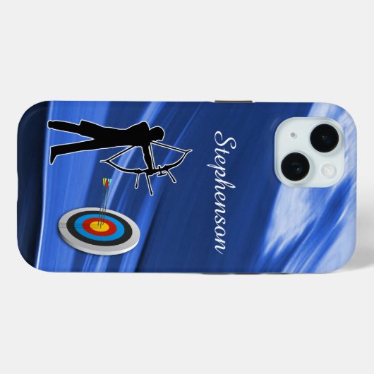 Coques Case-Mate iPhone Archery - Archer Silhouette and target Personalize (Verso (horizontal))