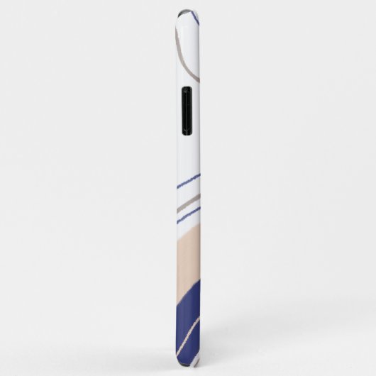 Coques Case-Mate iPhone Arches Boho Abstraites - Bleu et Beige (Dos/Droite)
