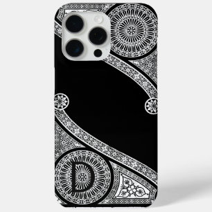 Coque iPhone 15 Pro Max ARCHITECTURE DE RENAISSANCE Monogramme noir blanc