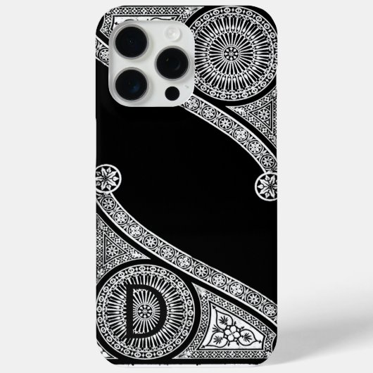Coques Case-Mate iPhone ARCHITECTURE DE RENAISSANCE Monogramme noir blanc (Verso)