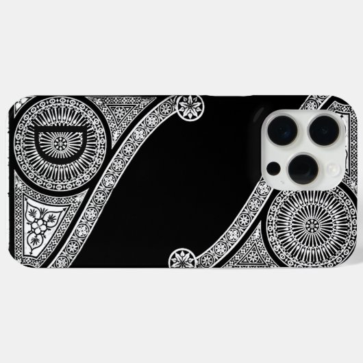Coques Case-Mate iPhone ARCHITECTURE DE RENAISSANCE Monogramme noir blanc (Verso (horizontal))