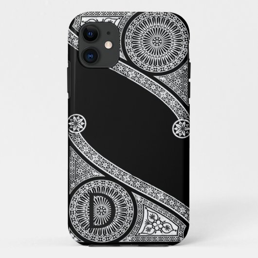 Coques Case-Mate iPhone ARCHITECTURE DE RENAISSANCE Monogramme noir blanc (Dos)