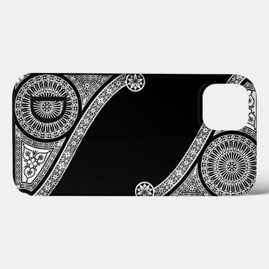 Coques Case-Mate iPhone ARCHITECTURE DE RENAISSANCE Monogramme noir blanc (Verso (horizontal))