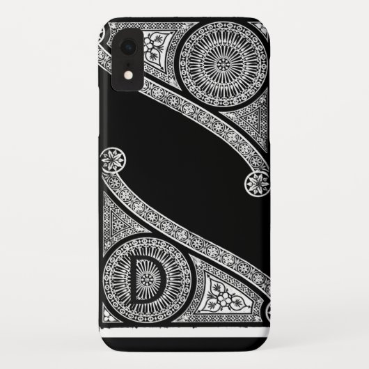 Coques Case-Mate iPhone ARCHITECTURE DE RENAISSANCE Monogramme noir blanc (Dos)