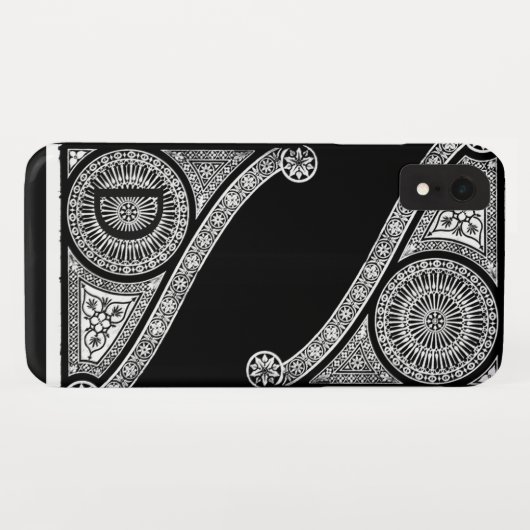 Coques Case-Mate iPhone ARCHITECTURE DE RENAISSANCE Monogramme noir blanc (Dos (Horizontal))