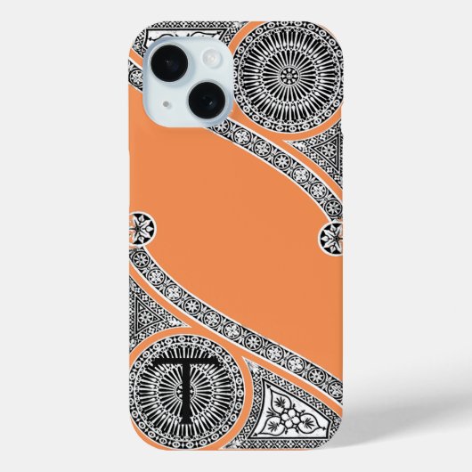 Coques Case-Mate iPhone ARCHITECTURE DE RENAISSANCE Tangerine Orange Monog (Verso)