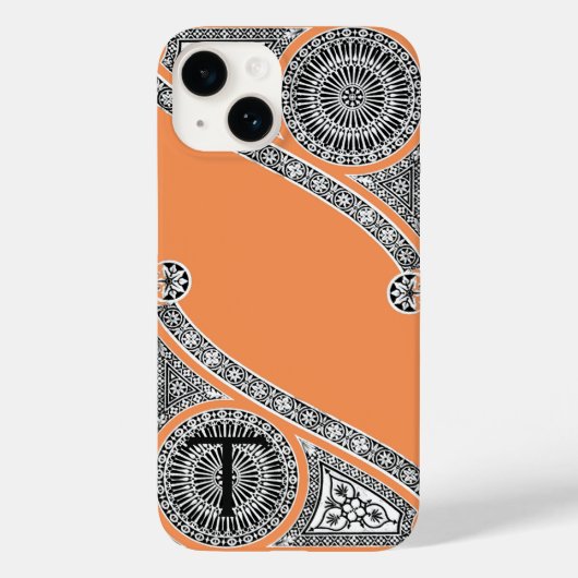 Coques Case-Mate iPhone ARCHITECTURE DE RENAISSANCE Tangerine Orange Monog (Verso)