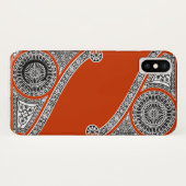 Coques Case-Mate iPhone ARCHITECTURE RENAISSANCE Monogramme rouge orange (Dos (Horizontal))