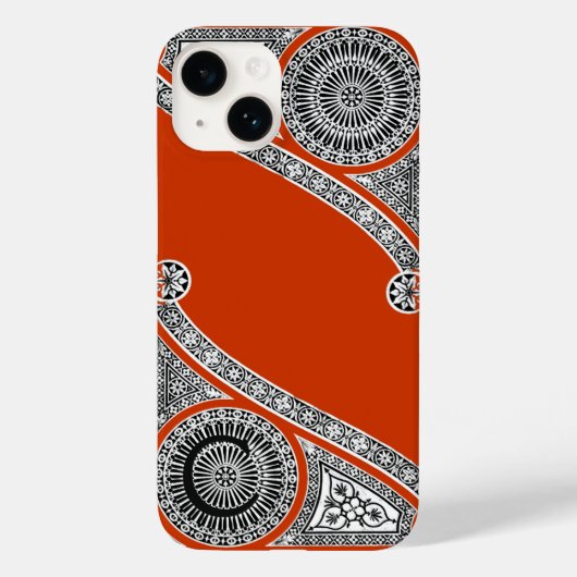 Coques Case-Mate iPhone ARCHITECTURE RENAISSANCE Monogramme rouge orange (Verso)