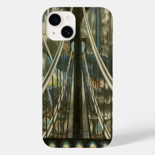 Coque Pour iPhone 14 Architecture vintage de New York, pont de Brooklyn