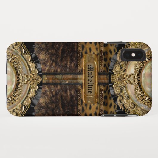 Coques Case-Mate iPhone Arcos Leopard Chic Monogramme dur (Dos (Horizontal))