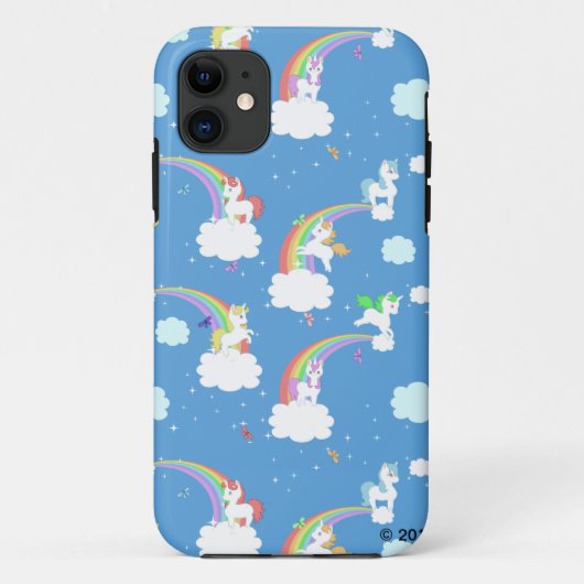 Coques Case-Mate iPhone Arcs-en-ciel et licornes mignons (Dos)