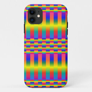 Case-Mate iPhone Case Arcs-en-ciel foncés et clairs (Checkers et Stripes