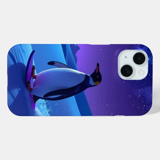 Coques Case-Mate iPhone Arctic Night Penguin (Verso (horizontal))