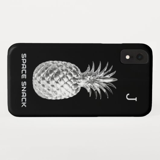 Coques Case-Mate iPhone Argent Ananas Space Snack Fruit Monogramme (Dos (Horizontal))