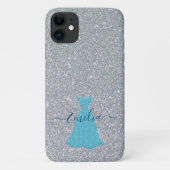 Coques Case-Mate iPhone Argent brillant bleu brillant (Dos)