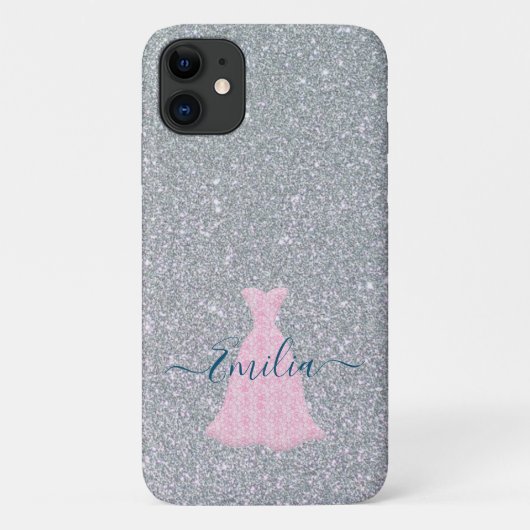 Coques Case-Mate iPhone Argent brillant rose (Dos)