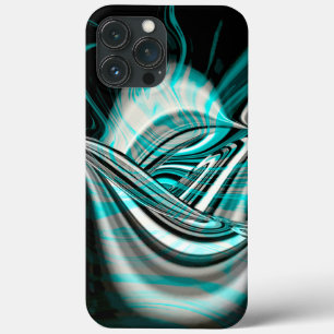 Case-Mate iPhone Case Argent courbe ondulé sous fumée verte cyane sur fo