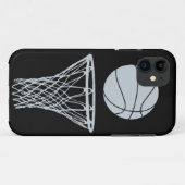 Coques Case-Mate iPhone argent de silhouette de basket-ball de l'iPhone 5 (Dos (Horizontal))