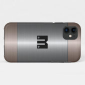 Coques Case-Mate iPhone Argent et bronze acier inoxydable métal (Dos (Horizontal))