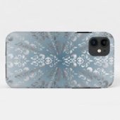 Coques Case-Mate iPhone Argent et gris/bleu damassé (Dos (Horizontal))