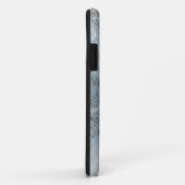 Coques Case-Mate iPhone Argent et gris/bleu damassé (Dos/Droite)