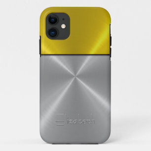 Etui iPhone Case-Mate Argent et or brillant acier métal