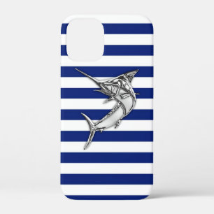 Case-Mate iPhone Case Argent Marlin espadon sur les rayures de marine