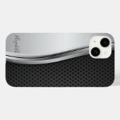 Coques Case-Mate iPhone Argent métallisé noir moderne et cool (Verso (horizontal))