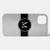 Coques Case-Mate iPhone Argent, Noir, Blanc avec ton Monogramme (Verso (horizontal))