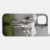 Coques Case-Mate iPhone Argent Pegasus Préens dans Misty Forest Imaginaire (Verso (horizontal))