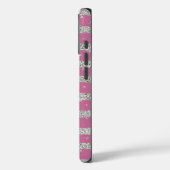 Coques Case-Mate iPhone Argent Rose Sparkly Confetti Stripes (Verso / Gauche)
