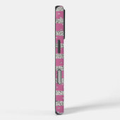 Coques Case-Mate iPhone Argent Rose Sparkly Confetti Stripes (Verso / Droite)